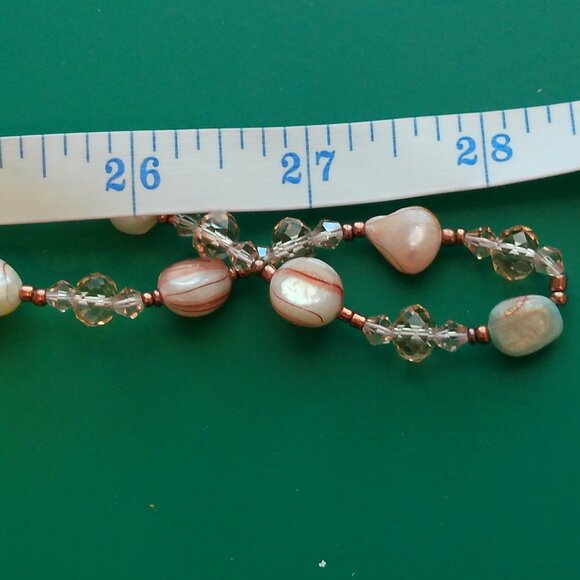 GORGEOUS Champagne Crystal Pearl Necklace & Bracelet (404) - Picture 10 of 13